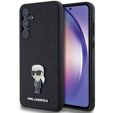 Karl Lagerfeld Fast glitter Ikonik Logo metallpinneveske for Samsung Galaxy A55 - svart
