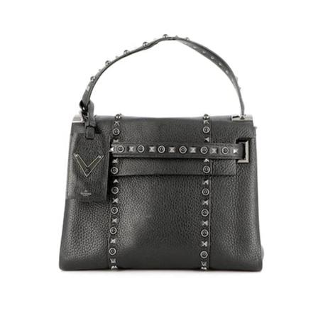 Valentino Vintage Pre-owned Leather HandTas , Zwart , Dames , Maat: ONE Size Vintage Tassen