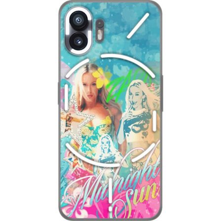 Yhteensopiva Puhelinkuori Nothing Phone (2) Seikkailumaailma Steve, Creeper ja eläimillä värikkäässä palikkagrafiikassa