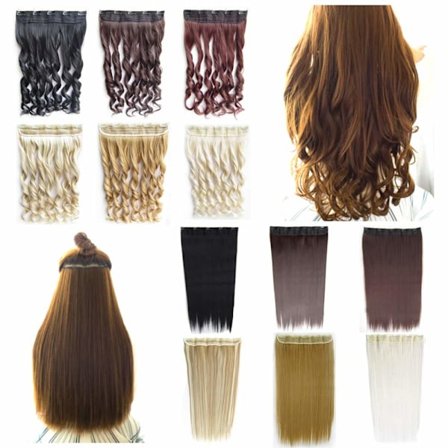 Clip-on / Hair extensions krøllet & lige 70cm - 24 farver