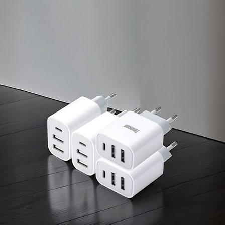 3-Porttinen USB-A+C QC PD 3-in-1 Laturi | TIENSUN Pikalatausvirtalähde useilla liitännöillä, 220V-240V pistokevirta
