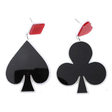 Asymmetriska örhängen Geometri örhängen Kvinnor Poker örhänge Stud örhängen Kort örhängen