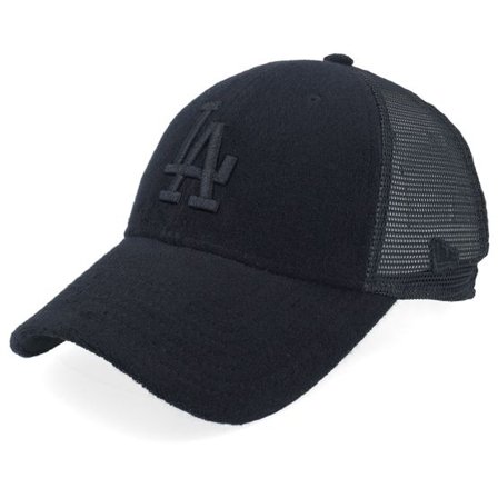 New Era - MLB Svart trucker Keps - Los Angeles Dodgers Womens Fabric 9FORTY Black Trucker @ Hatstore