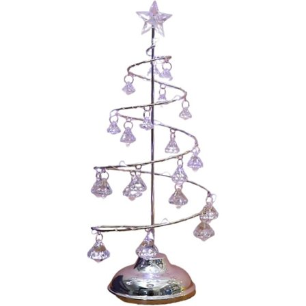 Juletræ Lampe, Krystal Bord Dekorationer Med LED Lys Til Indendørs Fest Xmas Fødselsdagsgaver (10/13 Tommer)