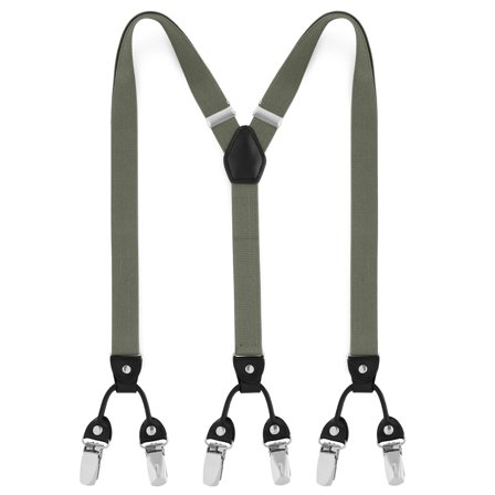 Wąskie szelki w kolorze węgla dla mężczyzn - Szelki na klipsy