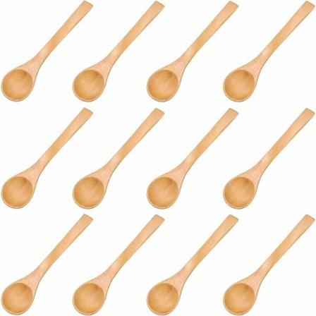 12 stk. Mini håndlavede træskeer