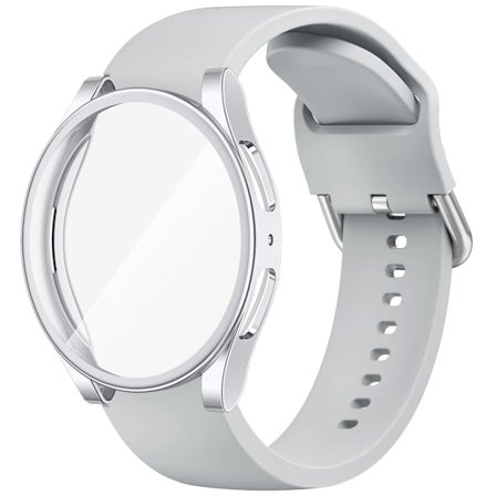 TPU-fodral + silikonarmband för Samsung Galaxy Watch 4 5 6 7 40mm 44mm Armband Skärmskydd Stötfångare för Galaxy Watch 4 5 6 7