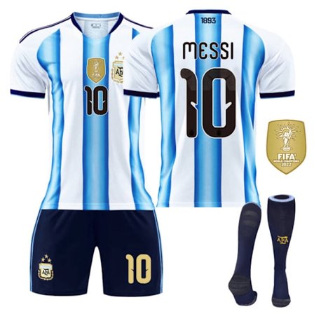 2026 FIFA World Cup Argentina Hjemmedrakt #10 Messi #9 Alvarez #22 Martinez Fotballtrøye Fanutgave Barn/Voksen Størrelser