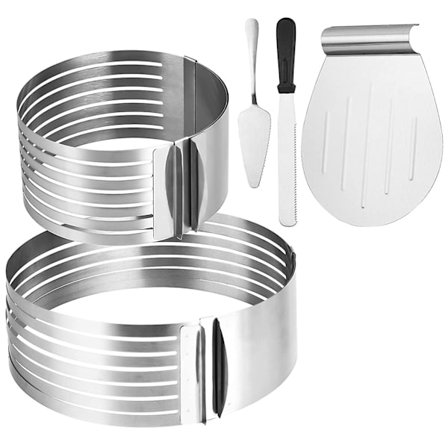 5 stk Runde Kageudskærere Bagekit, Justerbar Kagering Kageværktøjer