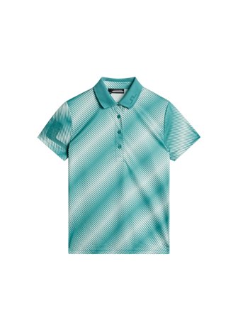 J.Lindeberg - Golf - Heidi Print Polo - Green - Kvinne - S