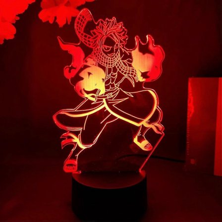 Anime Fairy Tail 3D Lys 7/16 Farver Skiftende LED Natlampe til Børns Soveværelsesdekoration Manga Fairy Tail Lampe[D]