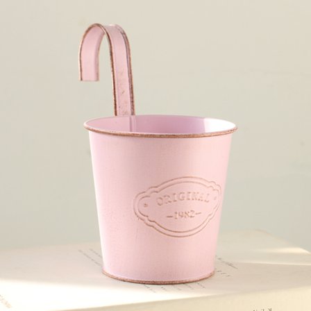 1 st järn hängande blomkruka ljusrosa vintage stil krukor