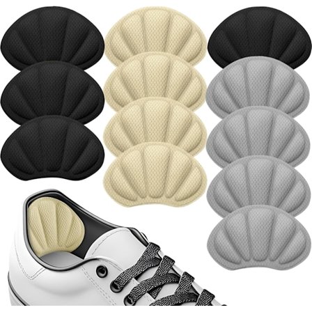 Pairs Premium Itsekiinnittyvät Kantapääkupit Rakon Ehkäisyyn - Kengille Paksuilla Pehmusteilla Musta Harmaa Beige