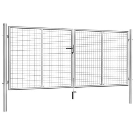Vidaxl Trädgårdsgrind Galvaniserat Stål 306x175 Cm Silver Silver