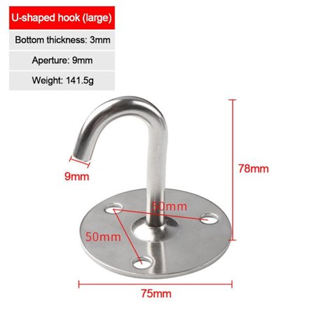 1 stk Veggkrok Takfeste Henger LARGE U SILVER LARGE U