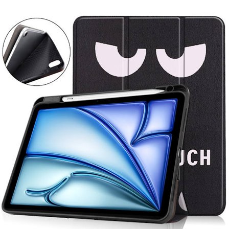 Til iPad Air 11 (2024) Etui Tre-fold Stativ Tablet Cover med Pen Holder - Don't Touch