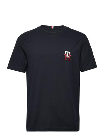 Essential Monogram Tee T-shirts Short-sleeved Svart Tommy Hilfiger