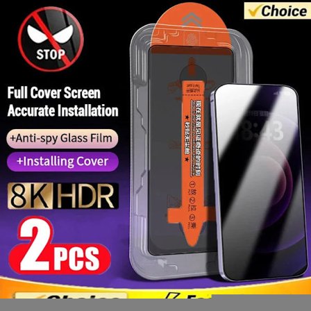 Støvfri installation Privacy Screen Protector Kompatibel IPhone 16 15 14 13 12 11 Pro Max Mini 7 8 15 16 Plus XS X XR Anti