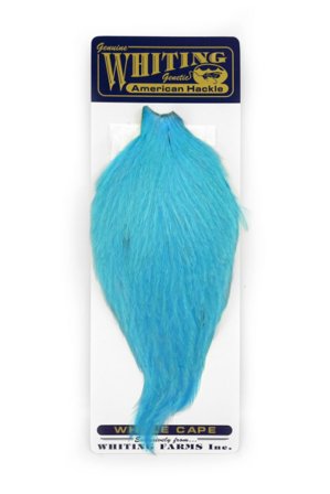 Whiting American Rooster Cape White dyed Silver Dr. Blue