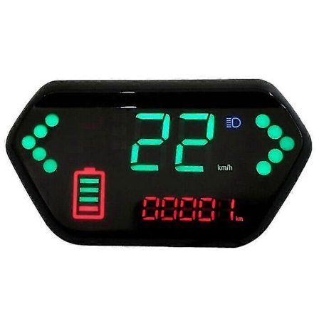 Elektrisk Motorcykel LCD Display Speedometer 48V/60V Kompatibel