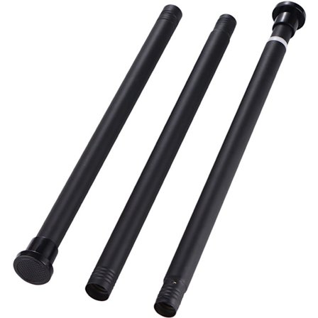 ING Udtrækkelig Gardinstang 80cm-145cm Diameter 25mm Pakke med 1 Gardinskinne Ingen Boring Nødvendig og Brug til Brusebad Skab Vindue Dør Sort