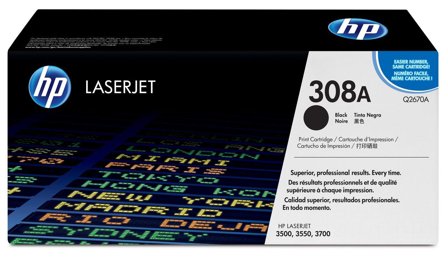 HP 308A - Svart - original - LaserJet - tonerpatron (Q2670A) - for Color LaserJet 3500, 3500n, 3550, 3550n, 3700, 3700d, 3700dn, 3700dtn, 3700n