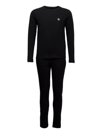 Jacricko Ot Lw Ls Tee & Pants Set Jr Sets Sets With Long-sleeved T-shirt Musta Jack & J S