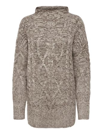 Onlsage L/S Stand Neck Pull Cc Knt Pullover Beige ONLY