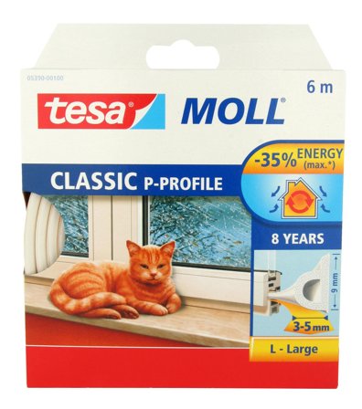 Tesa P-list 55703-00100-00 Tetningstape EPDM, 100 m, 9 mm x 5.5 mm Hvit, Maskintilbehør & forbruk