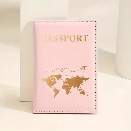 1 stk. Pascover til Kvinder Mænd PU Læder Mode Rejse Pas Holder Case ID Navn Forretningskort Beskytter Pose Pink