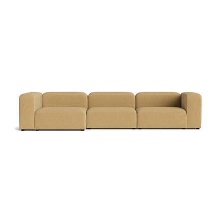 Milo XL Chaiselongue-Sofa, links | 360 cm in Puente Gelb, modernes Design, einfarbig strukturierter Stoff, großzügige Sitzfläche für Komfort.