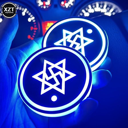 2 st Universal Lysande Bil Vattenkopp Underlägg Hållare 7 Färger Usb Laddning Led Bil Interiör Dekoration Atmosfär Ljus Underlägg| |