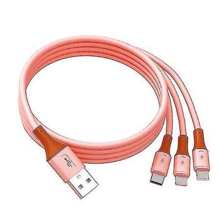 Ladekabel egnet for Android Type-c Iphone 3 i 1 Mobiltelefon Hurtiglading Iphone Apple Kabel Data