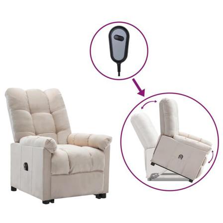 Vidaxl Reclinerfåtölj Med Uppresningshjälp Gräddvit Tyg Kräm