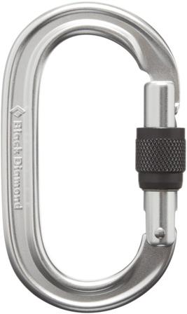 Black Diamond - Oval Keylock Screwgate Biner lukittava karbiini - hopea