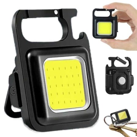 LED-ficklampa med nyckelring och karbinhake för överlevnadsutrustning [YDE]