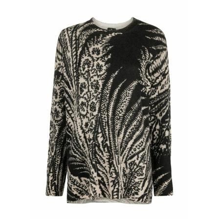 Etro, Round-neck Knitwear Zwart, Dames, Maat:S