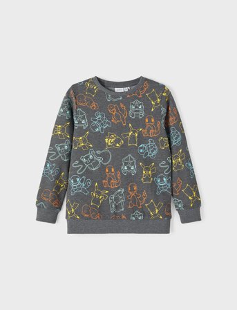 name it Nkmsvende Pokemon Sweat Bru Box Sky - Grey - 146/152