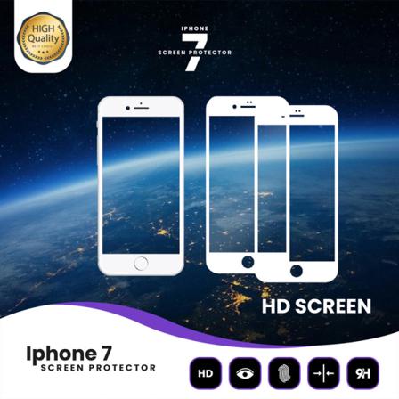 2-pack Full Cover Iphone 7 Vit - Härdat Glas 9h Skärmskydd 3d
