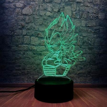 Barnpresent Anime Dragon Ball Kakarotto Son Goku Nattljus Touch Sensor Sovrum 3d Illusion Nattljus Ledanime Lampa Färgglad Fjärrkontroll Night L