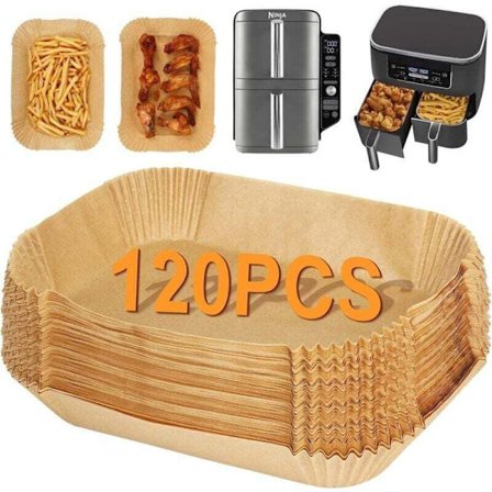 Kompatibel med Ninja Air Fryer SL400EU XL 9,5L AF300EU 7,6L, 120 bakplåtspapper för matlagning, 9,5 cm storlek