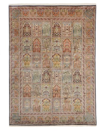 Koberec Orientální Kashmir Čistá Hedvábí 214X308 Hnědá (Hedvábí, Indie)