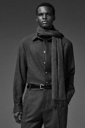 COS Lockeres Hemd Aus Wollflanell in Grau - Männer