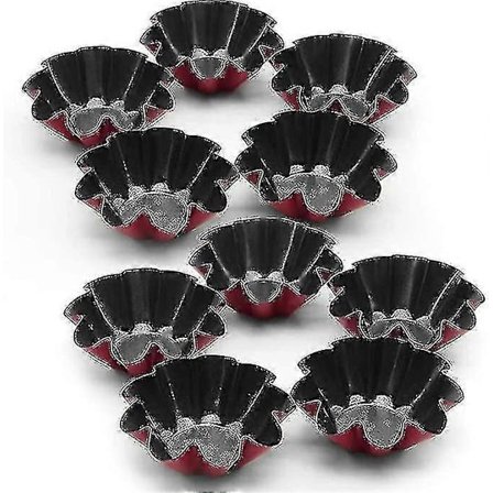 10-pak Tærteforme, Mini Kageforme i Stål