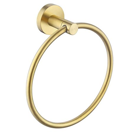 Børstet gull håndkleholder (diameter 16 cm) Moderne rustfritt stål W