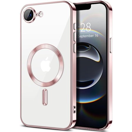 iPhone 16e Skal – Metallic Skal med Magnetisk Kompatibilitet, Slim Design - Rosa