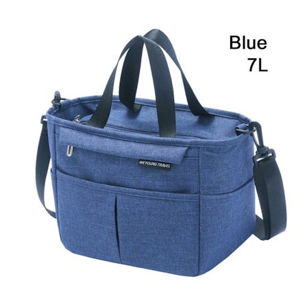 7L Isolerad Thermal Bag Kylväska Lunchväska BLÅ 7L - stock