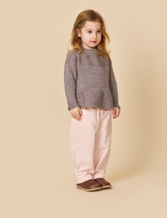 Copenhagen Colors Merino Knit Blouse With Frill - Cream - 122