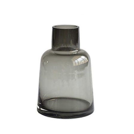 Kreativ Glass Blomstervase Flaske Beholder Blomsterarrangement Hjem Skrivebordsdekor (Brevicollis Røykgrå)