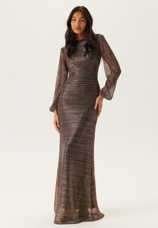 FOREVER NEW Kristen Long Sleeve Plisse Max Bronze Vaatteet